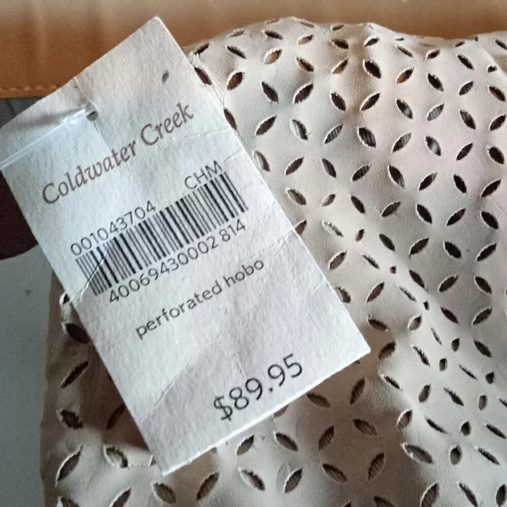 Coldwater Creek Beige Perforated Hobo Bag